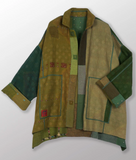 Frayed Patch Mix Kantha Oversized Mini Coat