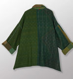 Frayed Patch Mix Kantha Oversized Mini Coat