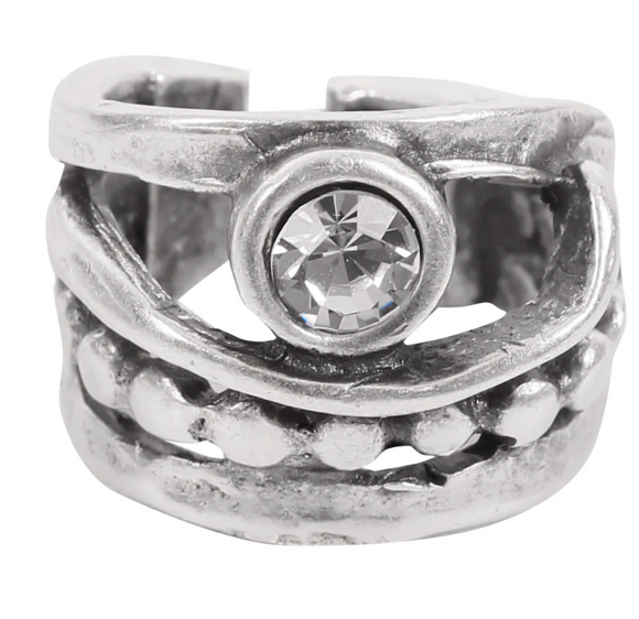 Handmade Crystal Brass Ring