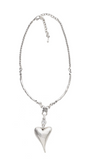Handmade Heart Crystal Pewter Necklace