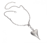 Handmade Heart Crystal Pewter Necklace