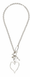 Handmade Big Heart Crystal Pewter Necklace