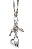 Handmade Heart Crystal Pewter Necklace