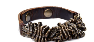 TWISTED STACKABLE BRACELET WITH LEATHER