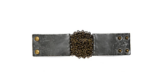 ROUND CHAIN AND LEATHER BRACELET