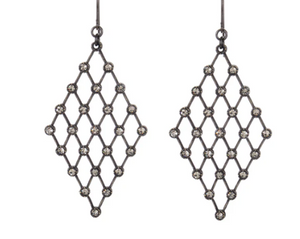 DIAMOND MESH EARRINGS BLACK