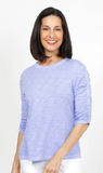 Ruched Sleeve Crew Neck
