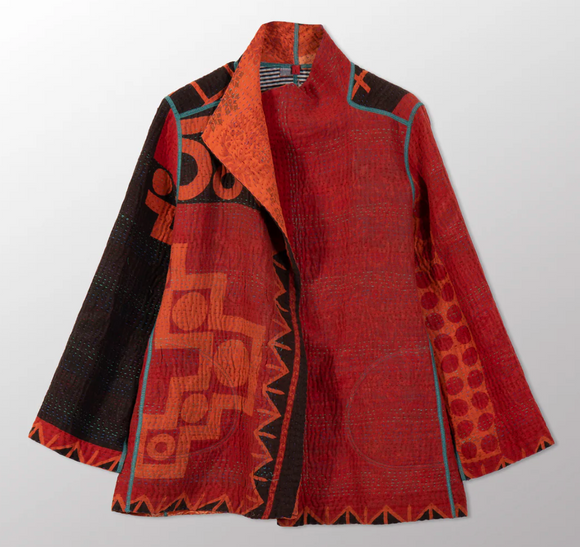 VINTAGE COTTON KANTHA SHORT JACKET