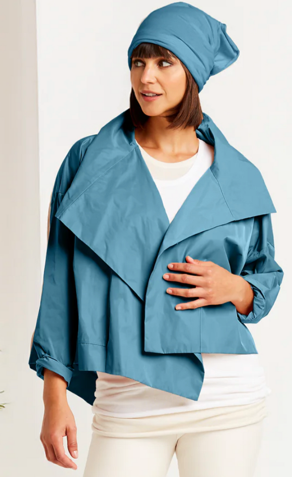 Nylon Crop Assymetric Jacket