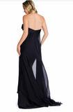 Black Strapless Chiffon Gown