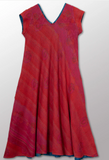 Vintage Silk Georgette Cotton Kantha Cap Sleeve Flare Dress