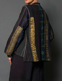 JEWEL WOVEN WITH VERTICAL PATCH KANTHA KAFTAN JACKET SHORT