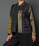 JEWEL WOVEN WITH VERTICAL PATCH KANTHA KAFTAN JACKET SHORT