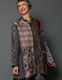 JACQUARD SILK KANTHA KAFTAN JACKET MEDIUM