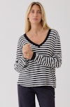 Organic Cotton Stripe L/S V-Neck