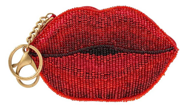 Beaded Lips Coin Purse