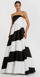 Stripe Strapless Gown