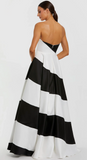Stripe Strapless Gown