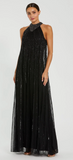 Black Halter Neck Full Drape Dress
