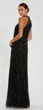 Black Halter Neck Full Drape Dress