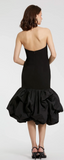 Crepe Strapless Midi Dress With Bubble Hem