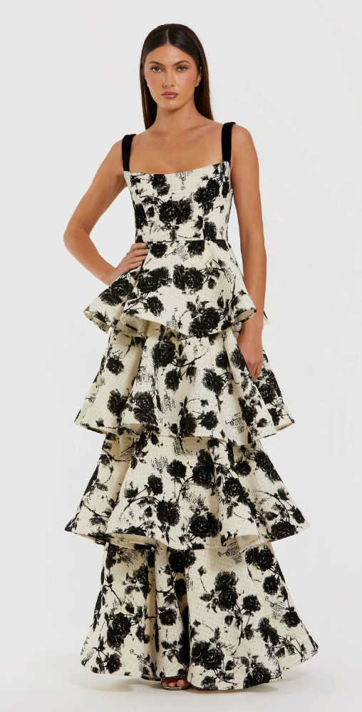 Black Ivory Print Dress