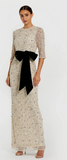 Oyster Jewel Neck Gown