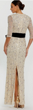 Oyster Jewel Neck Gown