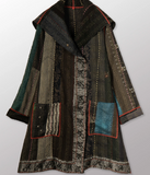 STRIPE RALLIS KANTHA POCKET MEDIUM COAT