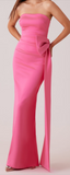 Strapless Long Gown Watermelon Pink