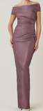 Stretch Jacquard Ruched Gown