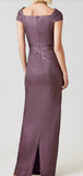 Stretch Jacquard Ruched Gown