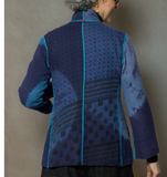 CIRCLE SHIBORI TIE DYE WOVEN PATCH KANTH SHORT JACKET