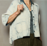Mud Dye Ripple Kantha Cropped Tent Shirt