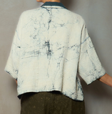 Mud Dye Ripple Kantha Cropped Tent Shirt