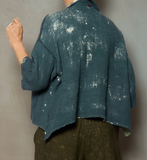 Mud Dye Ripple Kantha Cropped Tent Shirt