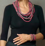 Vintage Silk Kantha 5 Strand Necklace