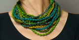 Vintage Silk Kantha 5 Strand Necklace