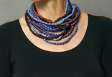 Vintage Silk Kantha 5 Strand Necklace