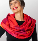 Tonal Tile Patch Kantha Infinity Scarf