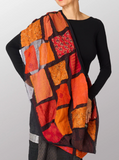 Tonal Tile Patch Kantha Infinity Scarf