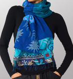 Vintage Silk Cotton Kantha Scarf Small