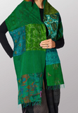 Vintage Silk Cotton Kantha Scarf Small