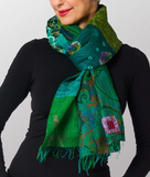 Vintage Silk Cotton Kantha Scarf Small
