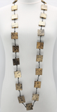 Handmade Square Wood Necklace – Sustainable, Unique, and Versatile - Hand painted