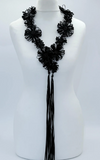 Chrysanthemum Flower Necklace | Handmade Recycled Ribbon Statement Jewelry