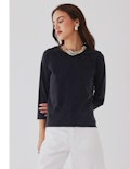 Organic Cotton 3/4 Sleeve Crewneck