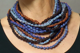 Vintage Silk Kantha 5 Strand Necklace