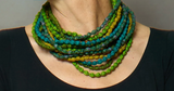 Vintage Silk Kantha 5 Strand Necklace