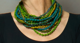 Vintage Silk Kantha 5 Strand Necklace